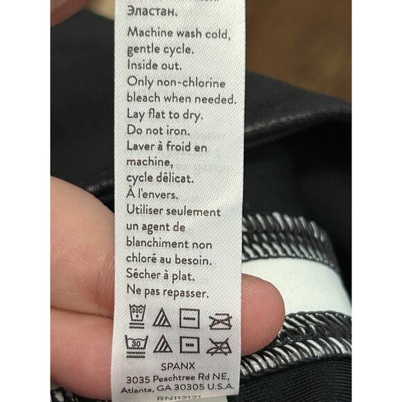 NWT Spanx Women's Very Black & White Side Stripe Faux Leather Leggings Size XS - Picture 9 of 11